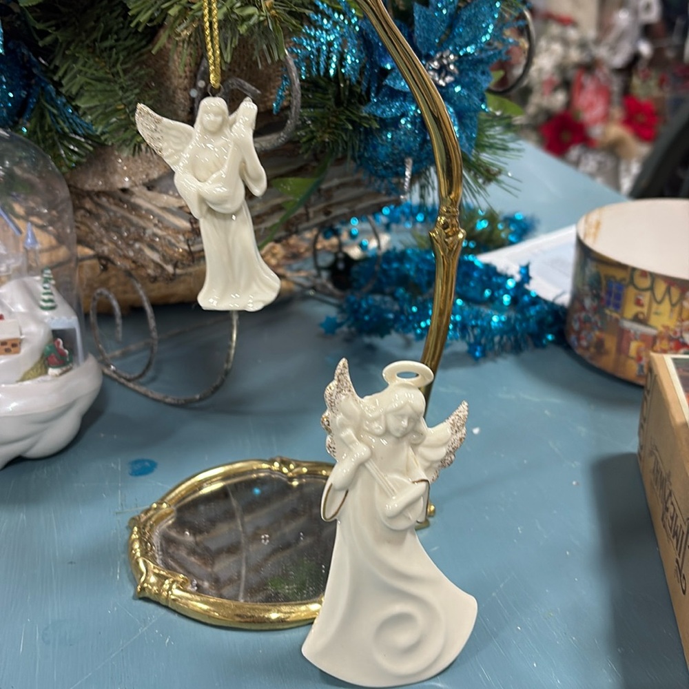 MIKASA Holiday Elegance Christmas Angel 2 Piece Porcelain Set.